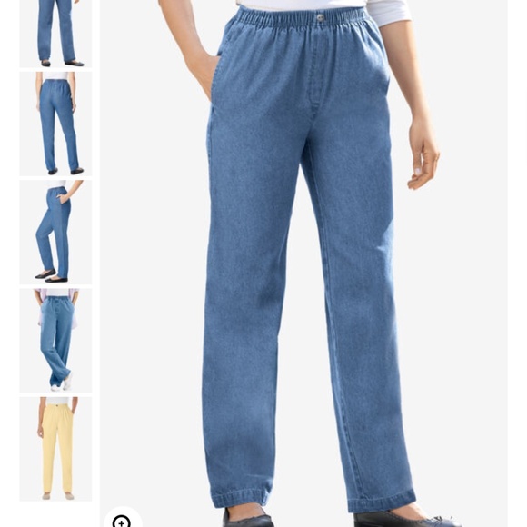 2 pairs NWT brand new, in the bag elastic waist, pull-on “7 Day” jeans, sz 14w - Picture 4 of 7